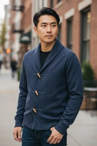 U.S. Polo Assn navy cardigan with toggle closures.  Size S  Men’s Sweaters - Picture 1 of 8