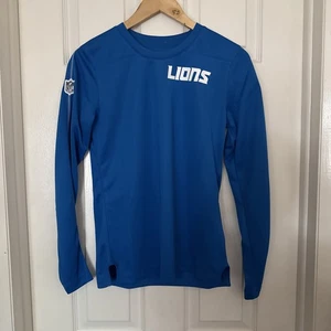 Nike Mens XS Detroit Lions Dri-FIT Team Issued PE Long Sleeve Shirt Blue NEW - Picture 1 of 12