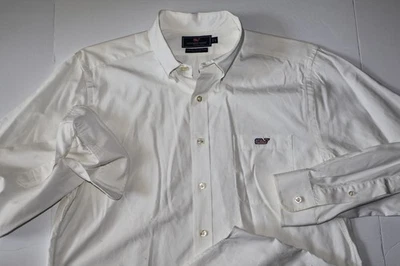 Vineyard Vines Tucker Shirt Patriot Whale Solid White Slim Fit Large L - Image 1 of 4