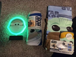 Star Wars Grogu Men's Large Pajama Pants Lounge Shorts Towel Light Blanket Lot! - Picture 1 of 4