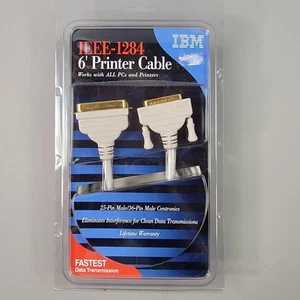 IBM IEEE-1284 6 Foot Printer Cable Gold Plated Contacts ECP, EPP & Standard NEW - Picture 1 of 5
