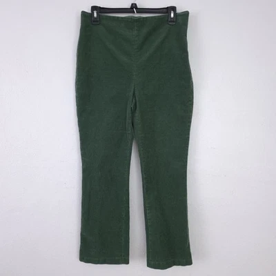 Tuckernuck Green Stretch Corduroy Side Zip Cropped Flare Cords Pants Womens XL - Image 1 of 4