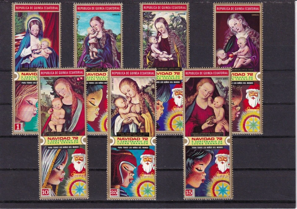 SA37f Guinea Ecuatorial 1972 Navidad niños alrededor del mundo sellos como nuevos Foto 1 de 1