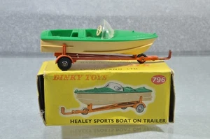 BJ914 Dinky Toys GB #796 Healey Sports Boat on Trailer A/b - Picture 1 of 6