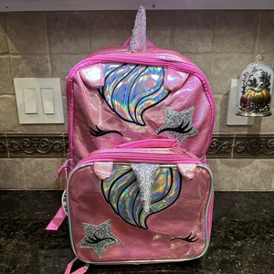 ACCESORIO INNOVACIONES MOCHILA ROSA METALIZADO BRILLO Y LONCHERA A JUEGO - Imagen 1 de 10