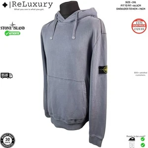 Stone Island Hoodie Men's Grey Long Sleeve Cotton Hooded Plain Sweatshirt 3XL - Picture 1 of 6
