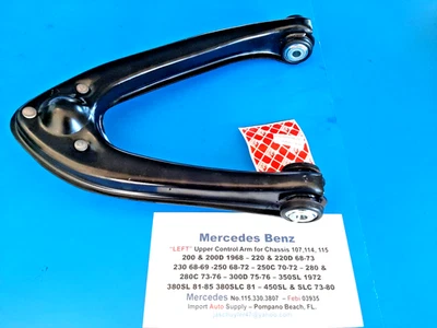 Mercedes Benz Left Upper Control Arm 200, 220, 240D, 250, 280,300D, 380SL, 450SL - Image 1 of 2