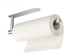 Holder Kitchen Roll Towel Paper Rack Under Cabinet Wall Toilet Self Adhesive - Picture 1 of 9