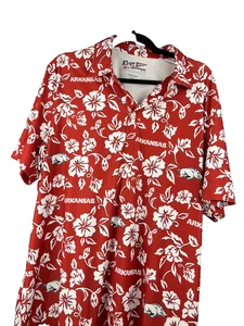 Reyn Spooner Herren University of Arkansas Polo Größe L Hawaii Rot Weiß NCAA - Bild 1 von 8