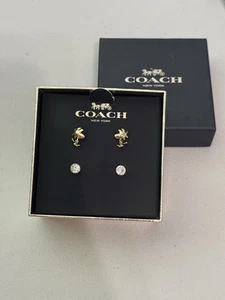 Coach X Erdnüsse Woodstock Nieten und Kristall Ohrstecker Set - Bild 1 von 7