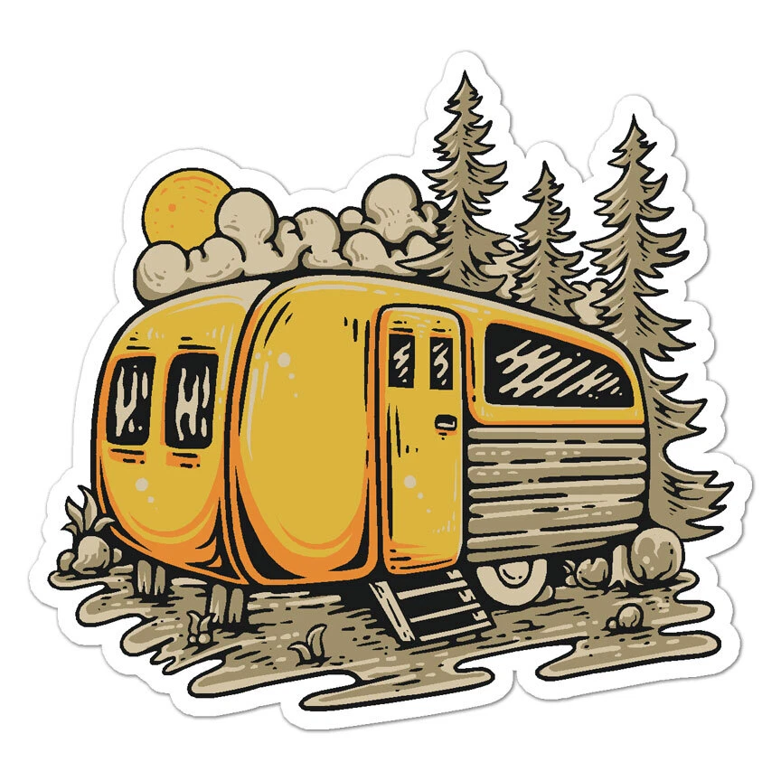 Adesivo de vinil vintage campista camping, indoor outdoor, 3 tamanhos, #8910 - Imagem 1 de 1