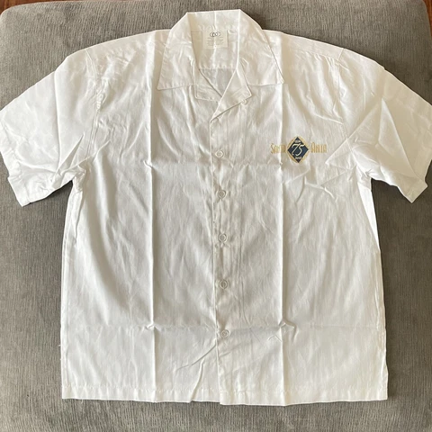 Santa Anita park 75th anniversary short sleeved buttondown cotton polyester Sz L Cover