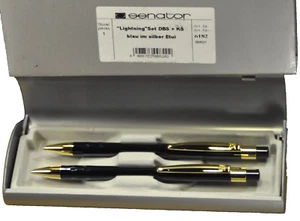 "SENATOR" Lightning c.2002's Blue> Ballpoint pen&Mechanical pencil sets. - Picture 1 of 11