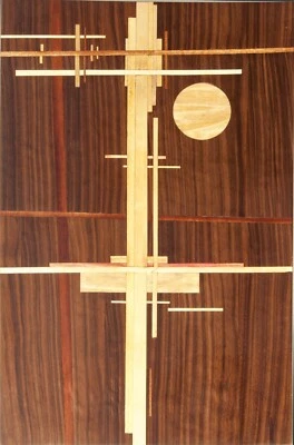 Arte Geométrico 1 Suprematismo Cubismo Madera Mosaico Marquetería Incrustación Panel Decoración Pared Foto 1 de 4