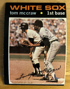 1971 Topps Tom McCraw Baseball Card #373 White Sox 1st Base G/VG Miscut