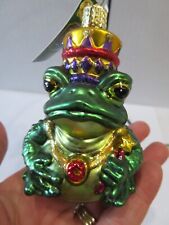 Old World Christmas OWC Holiday Glass Ornament THE GLASS FROG KING -GLITTER