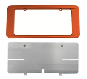C6 Corvette Custom Painted Rear License Plate Frame - Sunset Orange 71 WA633H - Picture 1 of 2
