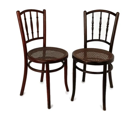 pair Fischel Vienna & Niemes Boheme Thonet style  Chairs Bistro Ice Cream Parlor Cover
