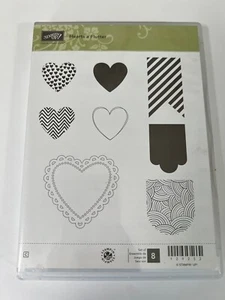STAMPIN' UP! HEARTS A FLUTTER RUBBER STAMP SET & HEARTS A FLUTTER FRAMELITS DIES - Picture 1 of 2