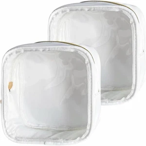 ✨ 2PCS MANY COLOR OPTIOHS Clear Cosmetic Pouch Travel 5X5X2 Transparent Zipper - Picture 1 of 20