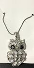 1 SILVER OWL DESIGN PENDANT NECKLACE FINE GOLD CHAIN COSTUME JEWELLERY BLING