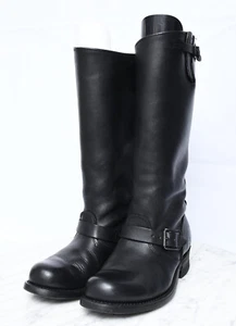 FRYE Engineer Leather Work Biker Riding Tall Black Boots Womens Sz 8.5 - Picture 1 of 12