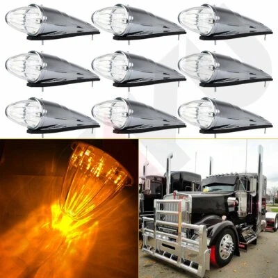9X 15.5 inch Torpedo 17 Diodes Amber Led Cab Marker Light for truck Peterbilt - Image 1 of 4