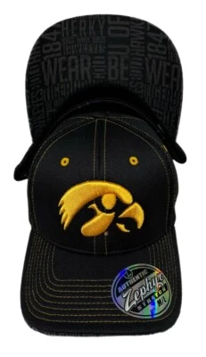 Zephyr NCAA Iowa Hawkeyes “Undercard” Curved Bill Stretch Fit Hat BRAND NWT - Image 1 of 4