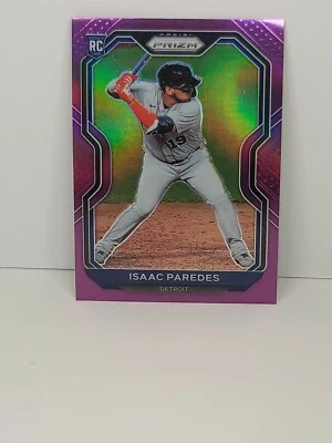 2021 Panini Prizm Isaac Paredes Purple Prizm RC Detroit  - Image 1 of 2