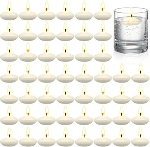 50 Pieces 1.5 Inch Unscented Valentine's Day Floating Candles for White - Picture 1 of 6