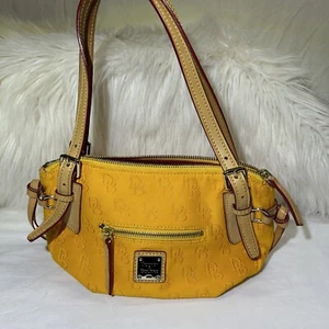 Dooney & Bourke Small Nina Purse Yellow Shoulder Bag 10"W x 7"H x 6" D - Picture 1 of 10