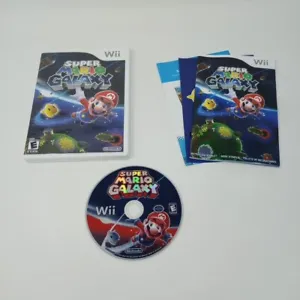 Super Mario Galaxy (Nintendo, Wii) Disc, Case, Inserts, Manual - Picture 1 of 14