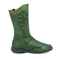New Miz Mooz Leather Ruched Mid Calf Boots Petrillo Kiwi Size US 7.5-8 EUR 38 M
