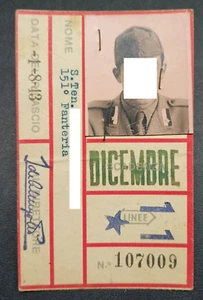 Seltene Abonnam Karte. Straßenbahnen Trieste ACECAT 1943 - Leutnant 151° Infanterie - Bild 1 von 2