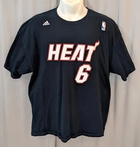 NBA Miami Heat LeBron James #6 Short Sleeve Shirt 100% Cotton Gildan - Picture 1 of 4