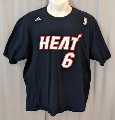 Camisa manga corta NBA Miami Heat LeBron James #6 100 % algodón Gildan Foto 1 de 4