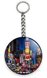 NEW MANHATTAN NEW YORK CITY THAT NEVER SLEEPS TIMES SQUARE KEYCHAIN KEY FOB RING - Picture 1 of 1