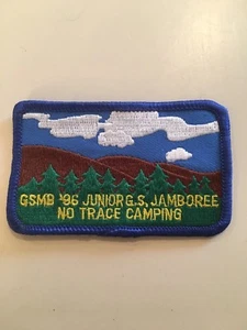 Parche Vintage Girl Scout Junior Jamboree 1996 Sin Rastro Camping - Imagen 1 de 2