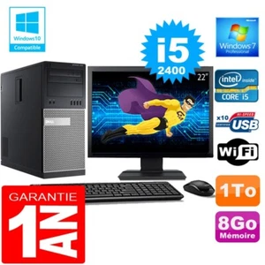 PC Tour DELL 7010 Core I5-2400 Ram 8Go Disque 1 To Wifi W7 Ecran 22" - Photo 1/1