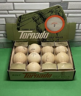 12 pelotas de golf Tommy Bolt Tornado Ram Golf Corp. con caja de exhibición 1964 Foto 1 de 4