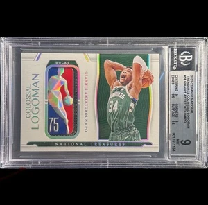 Giannis Antetokounmpo 2021-22 National Treasures Colossal 75th Logoman 1/1 BGS 9 - Picture 1 of 2
