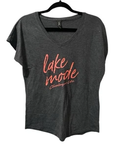 Womens Lake Mode Tshirt Top Gray Size Large (813) - Picture 1 of 5
