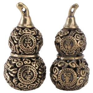 1 Set 2 Stck. Massiver Messing Kürbis Schlüssel Anhänger Hängedeko Kürbis - Bild 1 von 12
