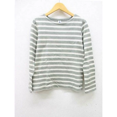 Spring new arrival PETIT BATEAU long sleeve border cut saw Green x Used KIDS-0 - Image 1 of 4