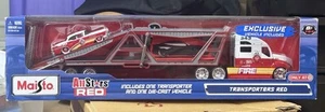 Maisto Allstars Red Transporter Red Fire Rescue Transporter w/Exclusive Buick - Picture 1 of 4