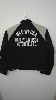 NWT Harley Davidson Mens Large Twill Full Zip Black Jacket 97437-24cx - Image 1 of 4