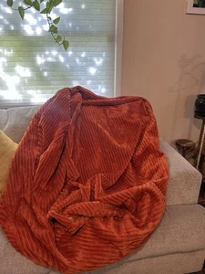 Funda para silla CordaRoy's Orange Bean Bag solo tamaño queen felpa pana - Imagen 1 de 3