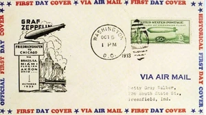 Graf Zeppelin Century of Progress FDC Facsimile Fleetwood Card - Picture 1 of 2