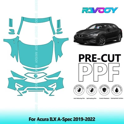 Precut Paint Protection Film PPF Kit For For Acura ILX A-Spec 2019-2022 - Изображение 1 из 4