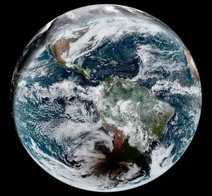 Schatten einer Sonnenfinsternis NASA Erdbild - Archiv Hochglanz Weltraumdruck - Bild 1 von 1